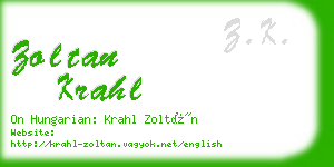 zoltan krahl business card